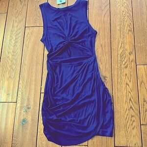 SALE! Cute Navy Sleeveless Dress With Front Cut Out